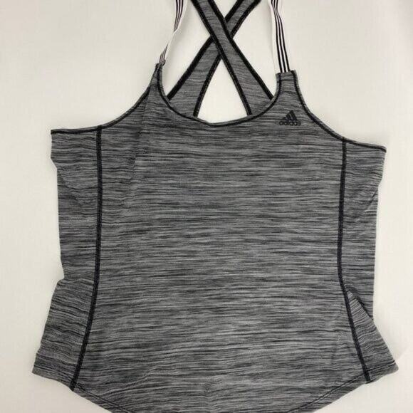 Adidas Climalite Womens Gray Per Xback Crossback Tank Top NEW Large - Picture 2 of 8